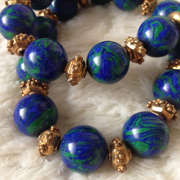 Anthropologie Jewelry - MALACHITE and AZURITE and gold necklace - BOUTIQUE